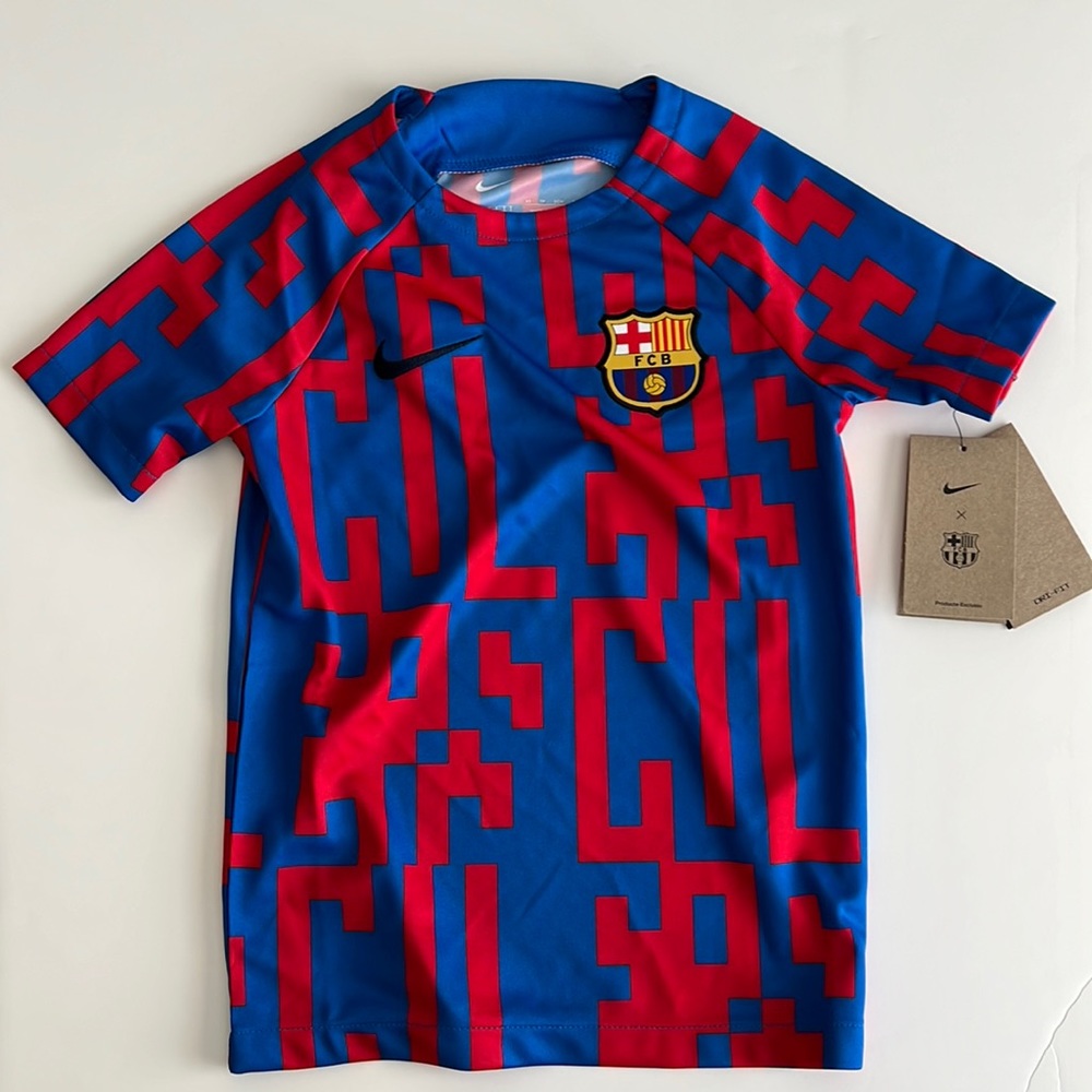 Barcelona Nike Youth Kids 2022 Pre-Match Raglan Performance Top - Blue XS Jersey